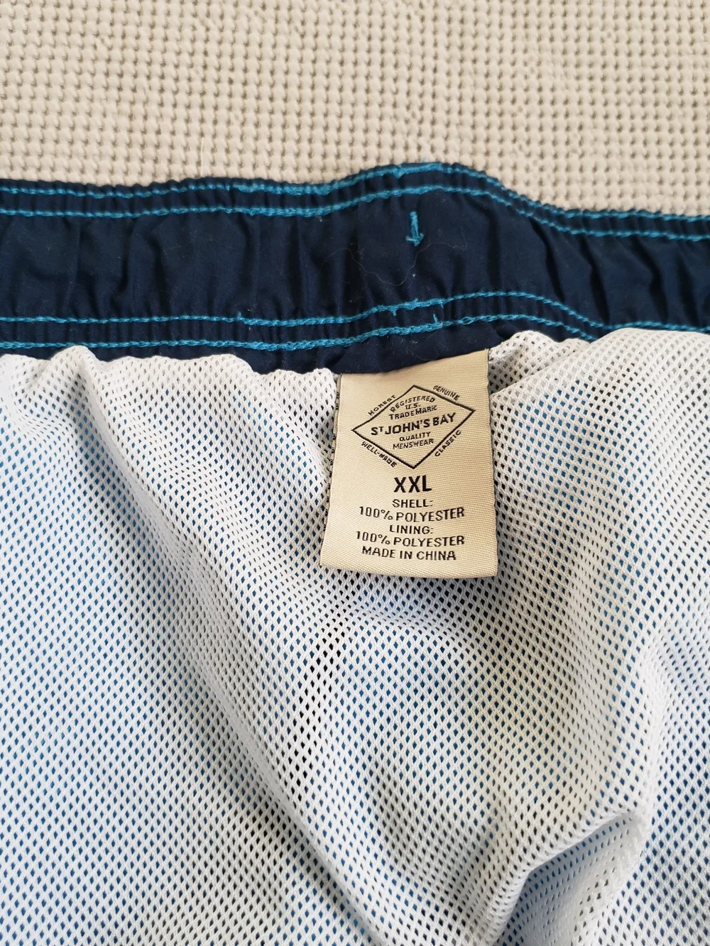 St. John's Bay Men's  Bright Blue Swim Trunks with‎ Drawstring XXL